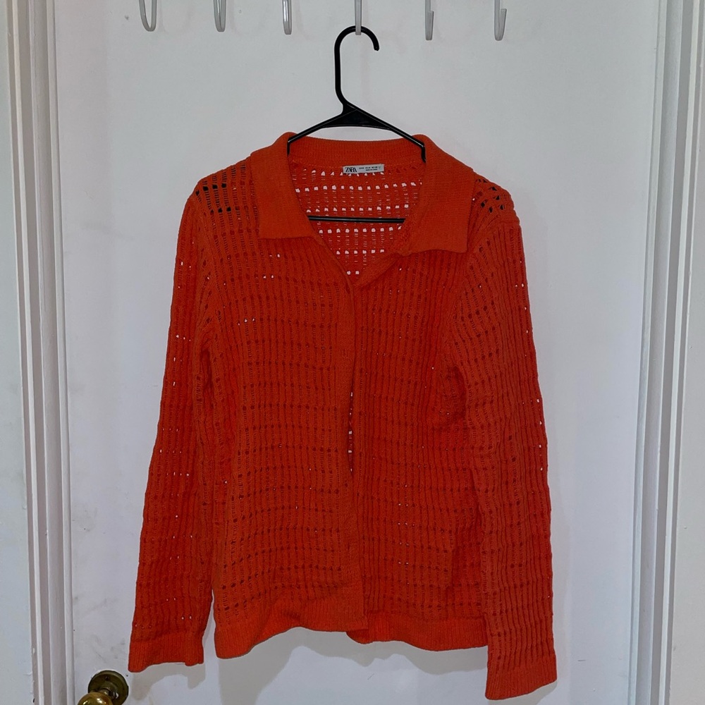 Zara Vibrant Orange Knit Sweater